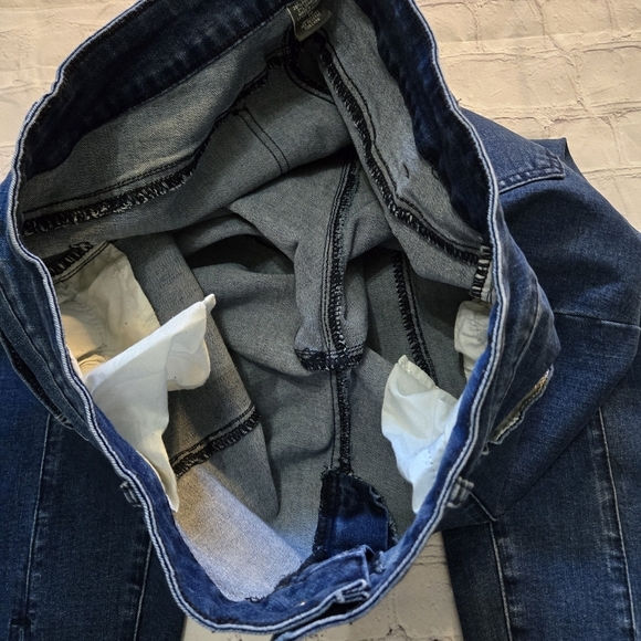 Kate & Mallory Denim Jeans Princess Seam Front Ankle Slit Size:14 - Picture 7 of 9